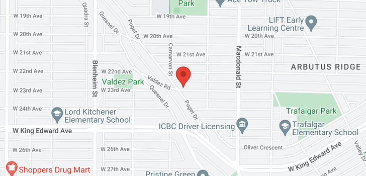 map of 2969 W 22ND AVENUE